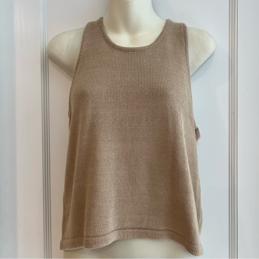 AYLA Sweater Tank- Light Brown